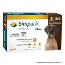 Zoetis Simparic 120mg 3 Comprimidos Cães 40.1 A 60 Kg Quantidade:3comp
