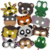 Zoologico Mascaras Animais 12 Unidades