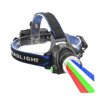 Zoom Ajustável Super Brilhante Led Farol À Prova Dwaterproof Água Vermelho Verde Azul Branco Pesca