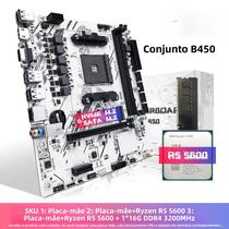 Zsus b450 conjunto de placa-mãe com ryzen r5 5600 ddr4 1*16gb 3200mhz memória am4 placa-mãe m.2 nvme