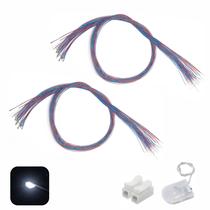 ZZHOB 50 unidades de microLED pré-fiados pré-soldados 0402 SMD com acessórios de montagem para construção de modelos iniciantes (brancos, 50 unidades)