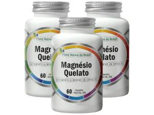 3x Magnésio Quelato 60 Cápsulas