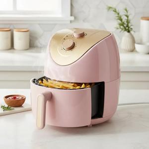 Air Fryer Rosa 4L Home Land Fritadeira Sem Óleo com Timer Programável Temperatura Ajustável 200C