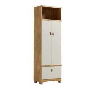 Armário Multiuso Lilo 2 Portas 1 Gaveta 100% MDF Peroba - Branco
