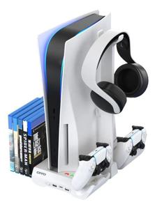 Base Cooler Suporte Compatível com Playstation 5 Refrigeração e Porta Jogos - Oivo