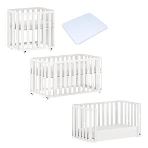 Berço Evolutivo 3 em 1 Branco em MDF com mini colchão de Brinde Marca Quater  Mini berço, Berço e Mini cama