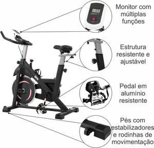 Bicicleta Ergométrica para Spinning 8kg Mecanica Odin Fit