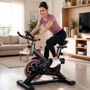 Bicicleta Ergométrica Spinning Vertical para Academia em Casa Roda de Inércia 8kg Bike Ajustável e Silenciosa