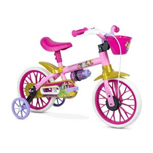 Bicicleta Infantil Aro 12 Nathor Modelos Feminino e Masculino com Rodinhas Laterais Flower violet princesas