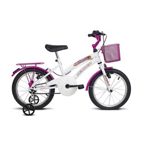 Bicicleta Infantil Com Rodinhas Aro 16 Breeze Branco e Pink Verden Bikes
