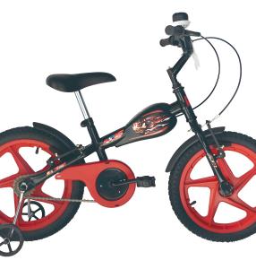 Bicicleta Infantil Para Meninos Shadow Sonic Aro 16 Com Rodinhas Vermelho Com Preto Verden