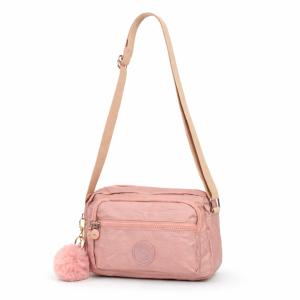 Bolsa Feminina Linha Metalizada Alça Transversal Chaveiro Várias Repartições