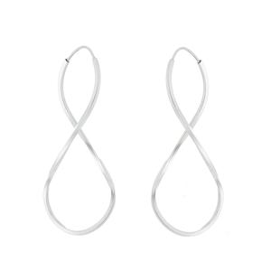 Brinco argola prata infinito lisa grande 51mm - prata 925