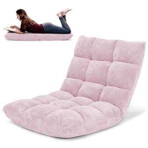 Cadeira de Chão Gaming COSTWAY Rosa Claro