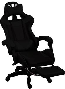 Cadeira De Escritório Nsx Gamer Preta Com Estofado De Material Sintético