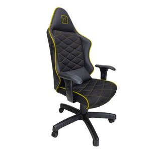 Cadeira Escritório Gamer material sintético com Relax Preto/Amarelo