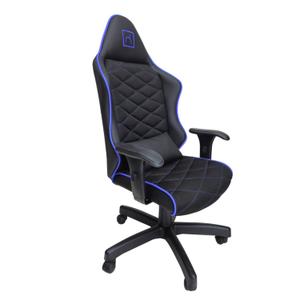 Cadeira Escritório Gamer material sintético com Relax Preto/Azul
