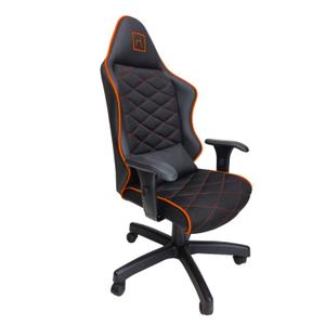 Cadeira Escritório Gamer material sintético com Relax Preto/Laranja