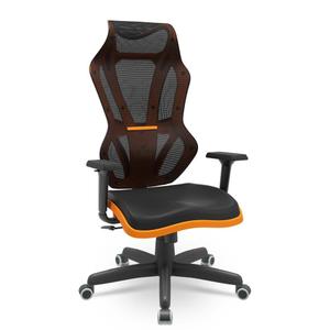 Cadeira Escritório Gamer Vizon DZ Plaxmetal relaxsystem Preta/Laranja