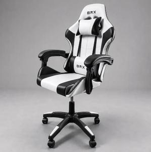Cadeira Gamer Brx Impact Reclinável Ergonômica 360o Black White