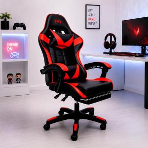 Cadeira Gamer Ergonômica Reclinável com Apoio para os Pés  material sintético Sintético Premium 135kg