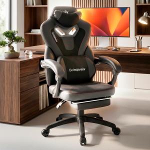 Cadeira Gamer Escritório Ergonômica BM2 Molas Ensacadas Massagem Reclinável 150kg Couro PU Belmóveis