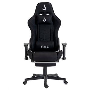 Cadeira Gamer Rise Mode X04, Ângulo Ajustável, Apoio Para os Pés Retrátil, Preto, Tecido - RM-CG-X04-BK-FBC