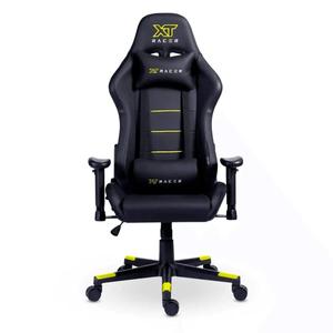 Cadeira Gamer XT Racer Attack, Até 120Kg, Reclinável, Com Almofadas, Cilindro de Gás Classe 4, Couro PU, Preta e Amarela - XTR-052