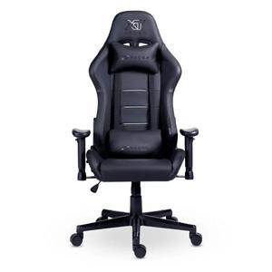 Cadeira Gamer XT Racer Attack, Até 120Kg, Reclinável, Com Almofadas, Cilindro de Gás Classe 4, Couro PU, Preta e Prata - XTR-055
