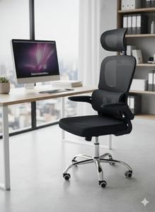Cadeira para Escritório Modelo Presidente OC 300 Premium em tecido Mesh cor Preto