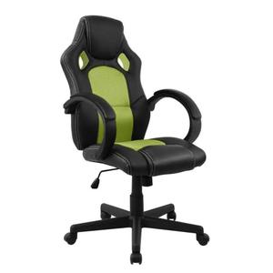 Cadeira Presidente Gamer em Couro PU Preta com Verde Pelegrin PEL-3002