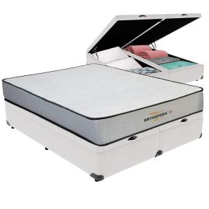 Cama Box Baú King e Colchão Orthopedic D33 V-tech