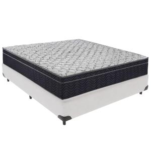 Cama Box Branco e Colchão Airtech 150 Espuma D45 Viúvo Ortobom