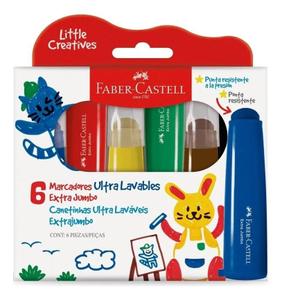 Canetinhas Hidrográfica Jumbo 6 Cores Ultra Laváveis Faber