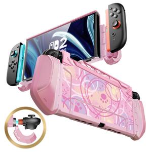 Capa Dockável Mumba para Nintendo Switch 2 7,9" com Grip Rosa
