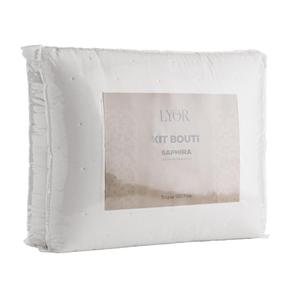 Colcha Matelassê Saphira Casal e 2 Porta Travesseiros Branco