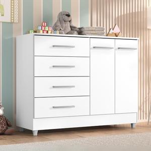Comoda Infantil Tonielque Gisele 4 Gavetas 2 Portas