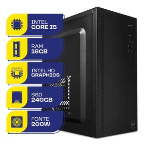 Computador Desktop Power Edge Intel i5 16GB RAM SSD 240GB Win 11 Pro WiFi
