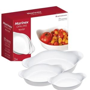 Conjundo 3 Pcs de Assadeiras Marinex Opaline 4LTS 1LT 600ML