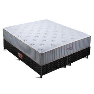 Conjunto colchão cama box black fit king bellagio gel orthocrin 193x203x69 bipartido espuma certificada molas ensacadas