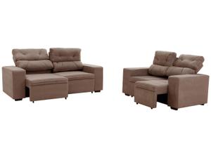 Conjunto de Sofás 2 e 3 Lugares Retrátil e