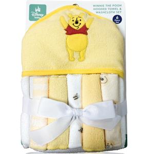 Conjunto de toalhas de banho com capuz para bebês Cudlie Winnie The Pooh 6 unidades