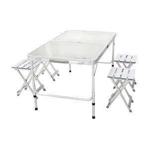 Conjunto Mesa E Banquetas Dobráveis Ntk Royal Cor Cinza