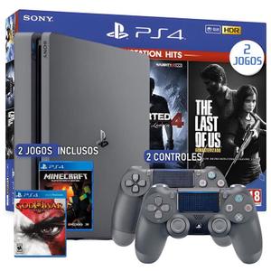 Console P S 4 2 Controles e 2 Jogos resolução HDR