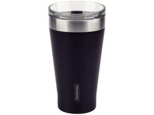 Copo Térmico Parede Dupla com Tampa Tramontina Exata 61646505 Preto 550ml