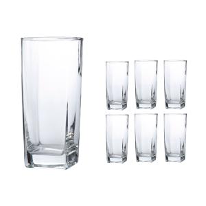 Copo vidro Quadrado Transparente Mesa Posta 320ml 6 Unidades