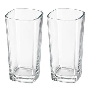 Copos Texas BALI Quadrado Vidro Transparente Mesa Posta 320ml 2 UNIDADES