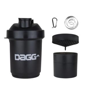 Coqueteleira Academia Kit 2un Shaker Porta Whey Shakeira Copo Fitness C/ Mola 3 Compartimentos
