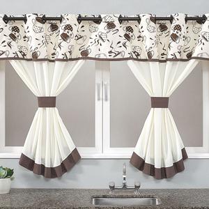 Cortina Para Cozinha Home Dona Nenê com ilhós para Varão Simples Tecido Oxfor 2,80m x 1,40m