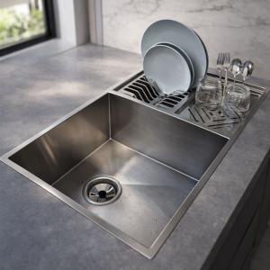 Cuba Com Calha Gourmet Embutida Escorredor de Louças e talheres Cozix 70x40cm Com Válvula 412 Compatível Triturador